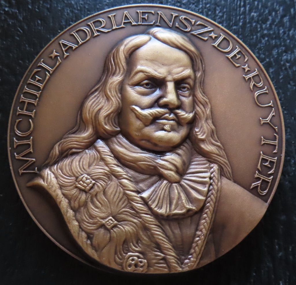 Koopje! Royale bronzen penning de Ruyter/J.J.van Goor, incl, Verzenden, Brons, Nederland