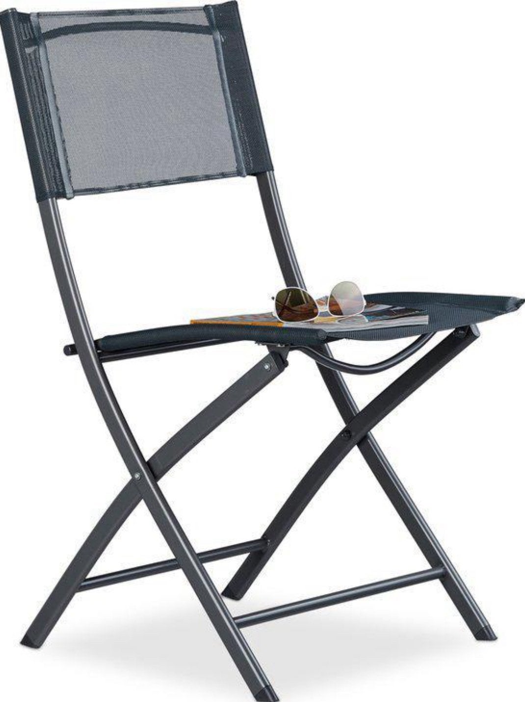 Tuinstoelen inklapbaar antraciet- 4 stuks, Tuin en Terras, Tuinstoelen, Ophalen, Nieuw, Kunststof