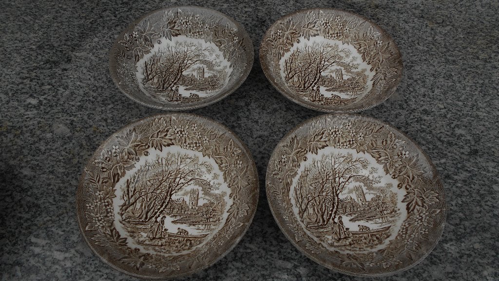 4 ontbijt yoghurt schaaltje OLD CASTLE als Johnson Bros EIT, Ophalen of Verzenden