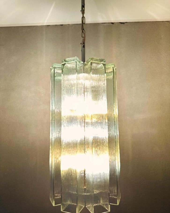 Vintage Doria hanglamp, Huis en Inrichting, Lampen | Hanglampen, Gebruikt, Glas, Metaal, Ophalen