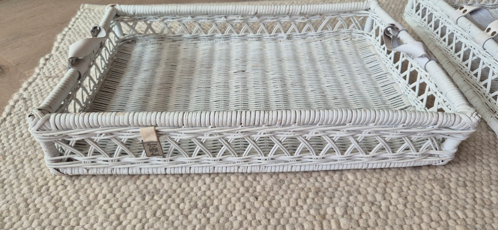 Riviera Maison witte rieten mand. 60x40, Ophalen of Verzenden, Natuurlijk materiaal