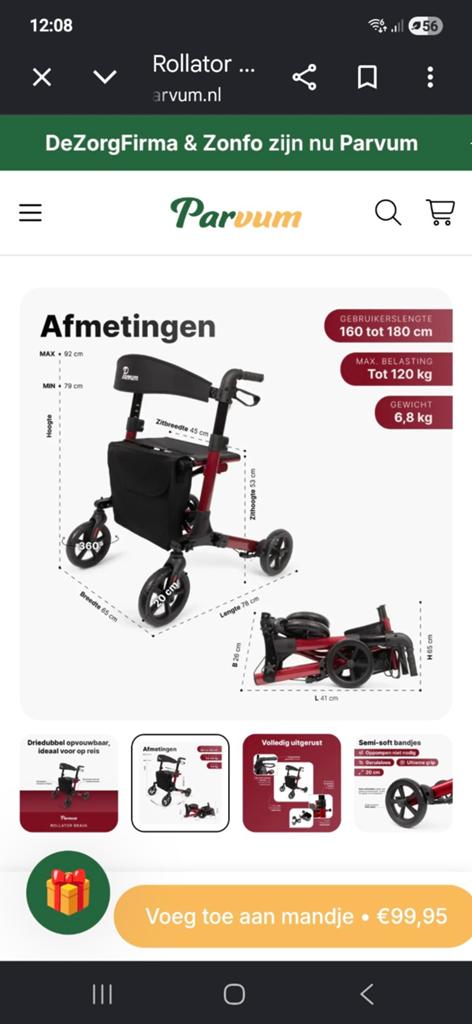 Te koop nieuwe rollator, Diversen, Ophalen, Opvouwbaar, Nieuw