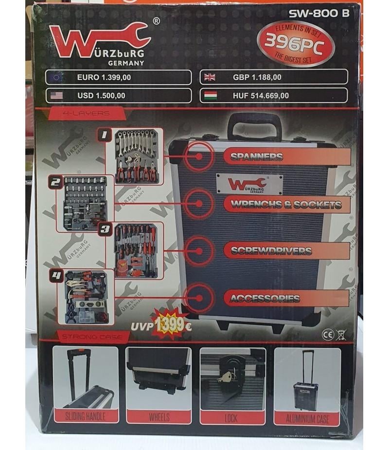 Würzburg W-800 Gereedschapstrolley - 396-delig - XXL Set, Doe-het-zelf en Verbouw, Ophalen of Verzenden