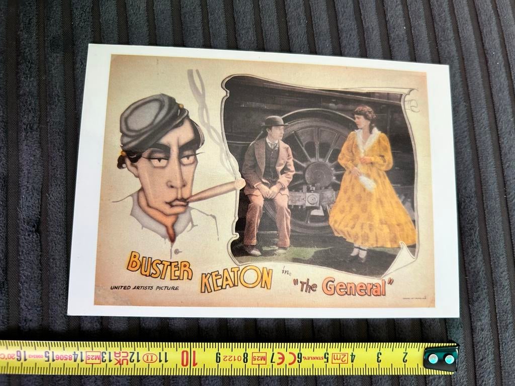 2060. Oude kaart illustr film Buster Keaton The General, Ophalen of Verzenden, Ongelopen, Sterren en Beroemdheden