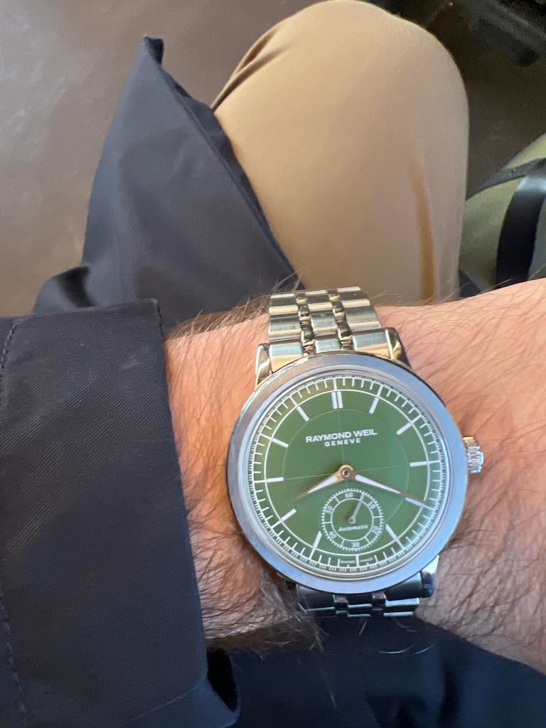 Raymond Weil Groen Horloge - Stijlvol en Tijdloos, Staal, Polshorloge, Zo goed als nieuw, Ophalen