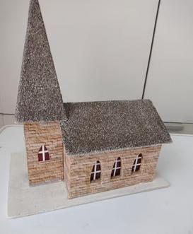 Handgemaakt Kerkje - Decoratief Model, Diversen, Kerst, Ophalen of Verzenden