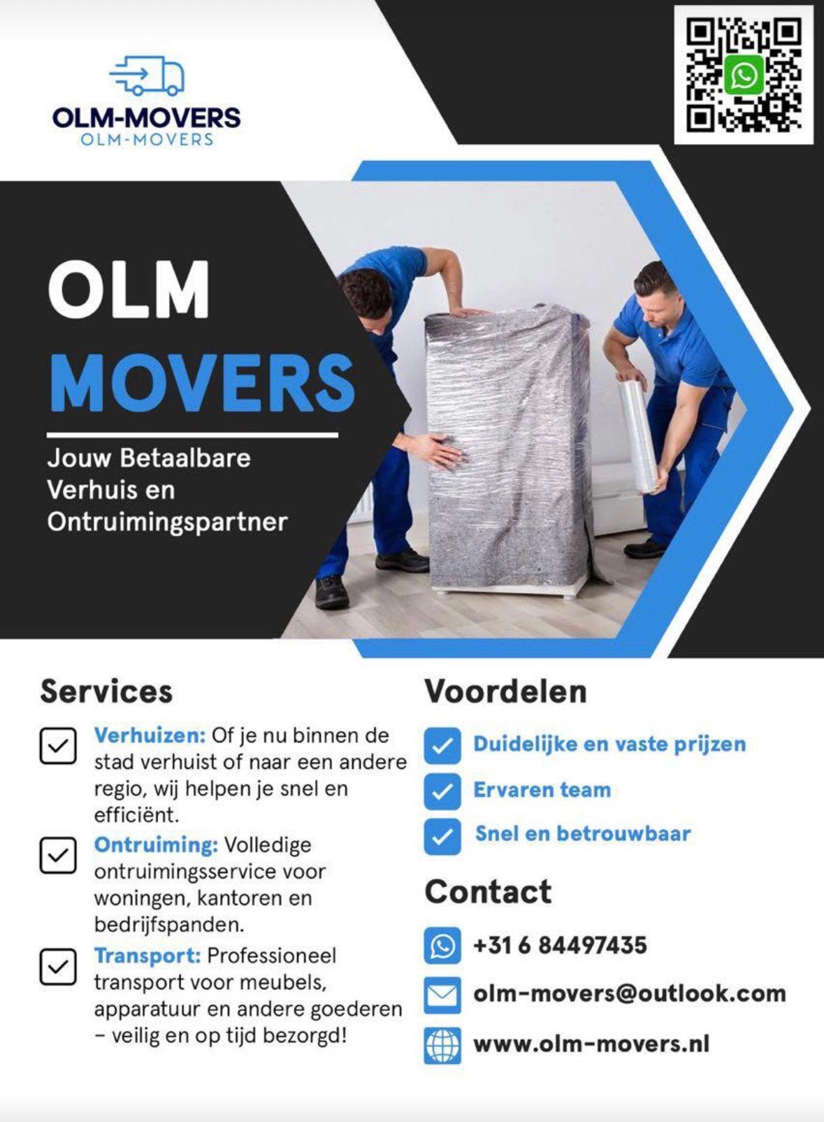 Verhuisservice voor een vaste prijs!, Gebruikt, Qw, Ophalen of Verzenden, Qw