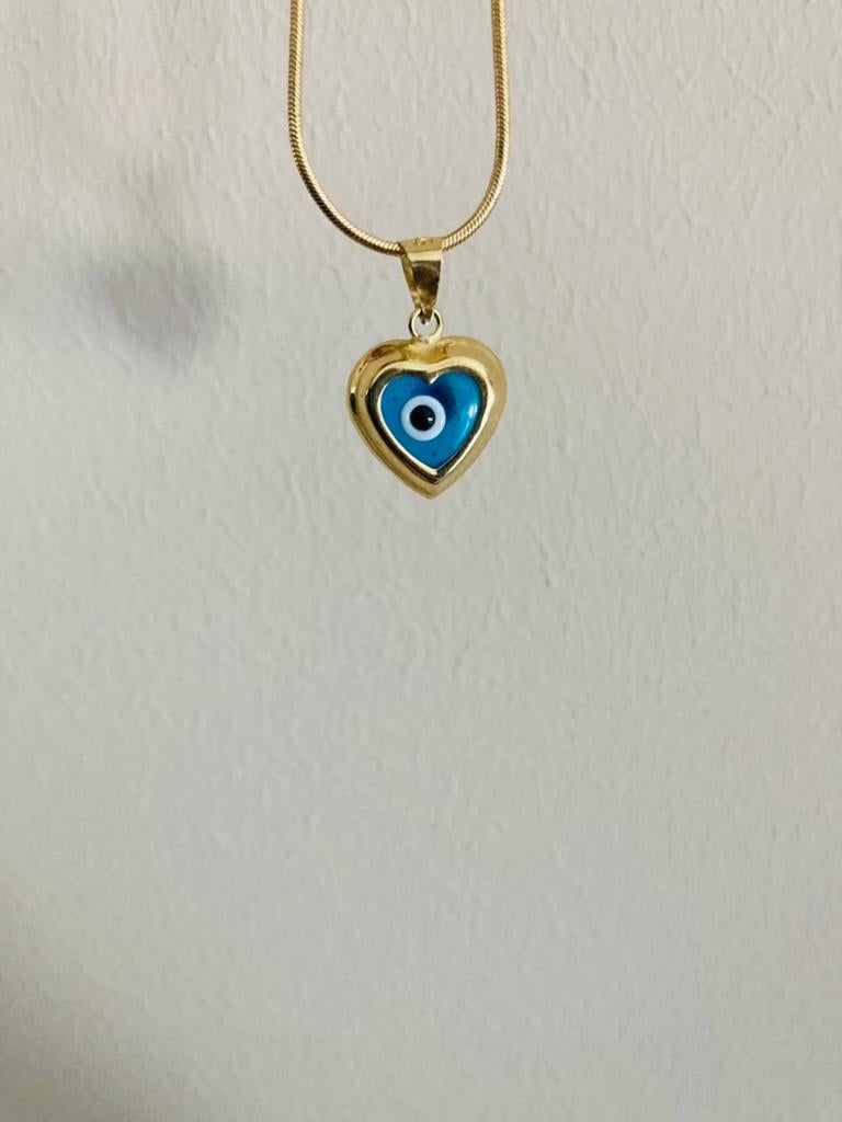 🦋💙🧿Kettinghanger goud 14 karaat oog 585 anna nina, Sieraden, Tassen en Uiterlijk, Ophalen of Verzenden, Nieuw, Blauw, Goud