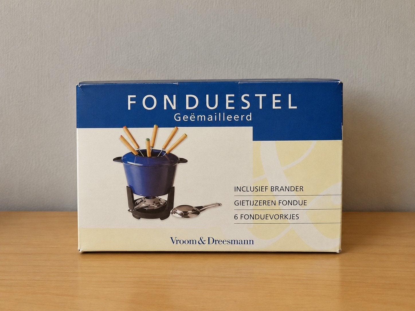 Vroom & Dreesmann Geëmailleerd Fonduestel met Brander, Ophalen, Nieuw, Brander, Fondueset