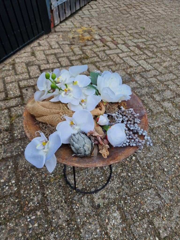Schaal met Droogbloemen., Ophalen, Gebruikt