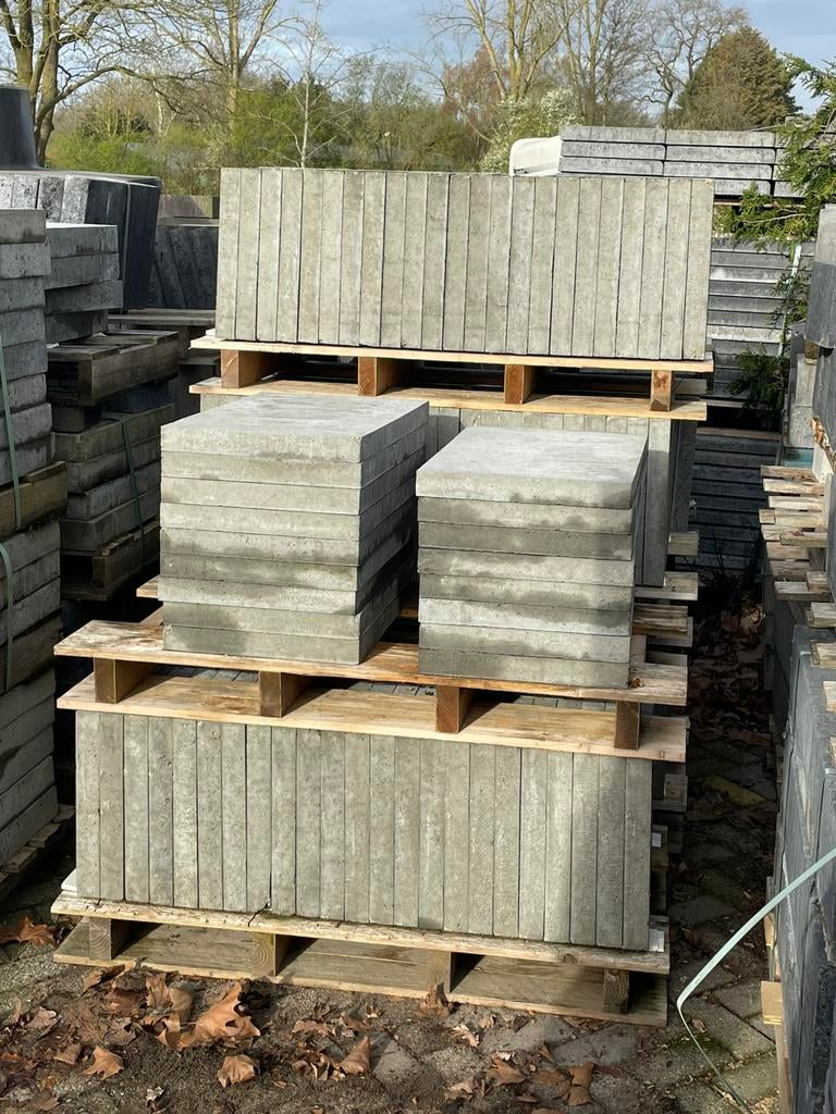 40 stuks Oud Hollandse tegel 60x40x5cm Grijs RESTPARTIJ, Tuin en Terras, Ophalen, Nieuw, Beton, Terrastegels
