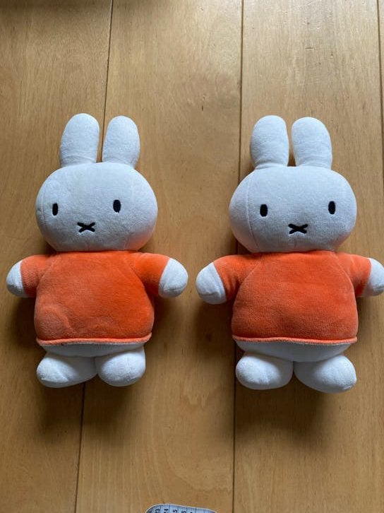 2x Nijntje knuffel  - zo goed als nieuw - hoogte 32 cm, Oranje, Konijn, Nijntje, Ophalen of Verzenden