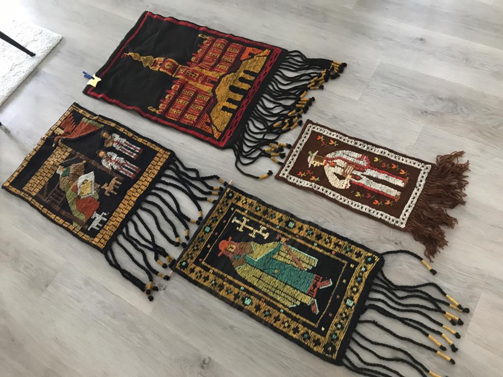 Set van 4 handgeweven POOLSE wandkleden, diverse maten, Ophalen of Verzenden