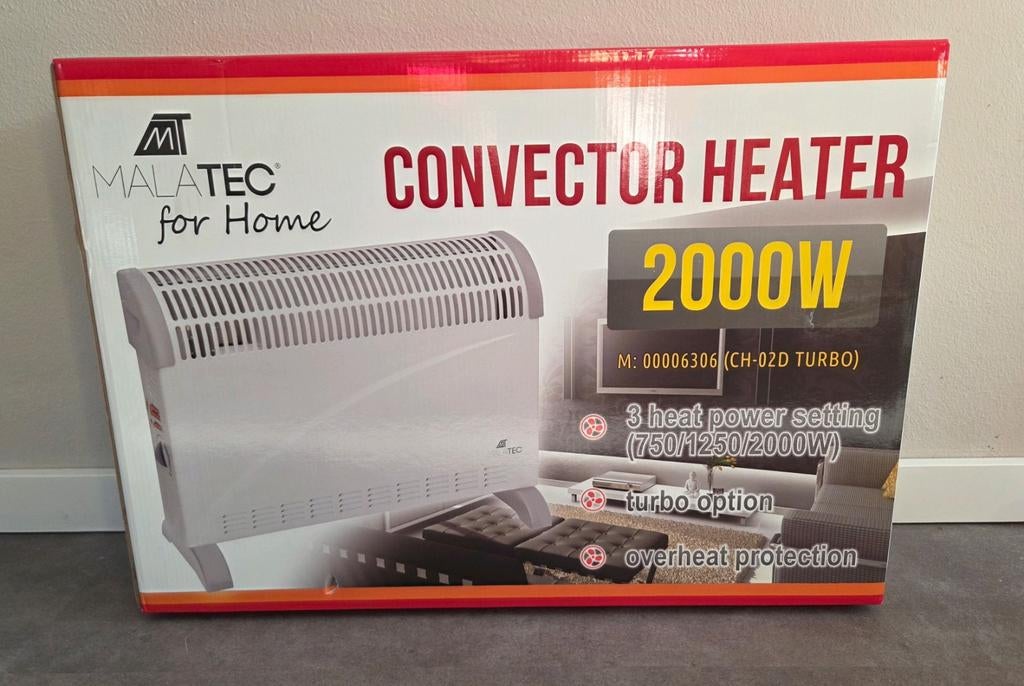 MALATEC Convector Kachel 2000W met Turbo functie, 30 tot 80 cm, Ophalen of Verzenden, 60 tot 150 cm, 800 watt of meer