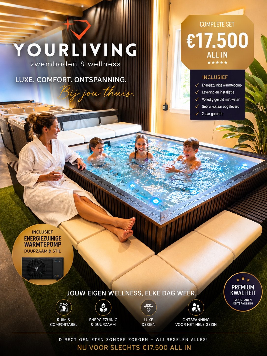 Yourliving Mini Pool Pro | Incl. Warmtepomp | all-in prijs