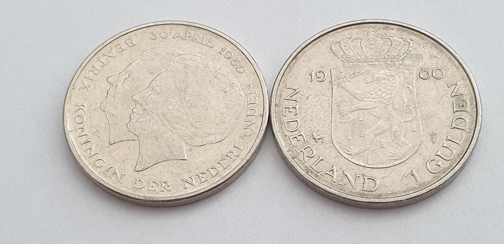 3110 nederland gulden 1980 dubbele kop 2 stuks ., Verzenden, Koningin Beatrix, 1 gulden