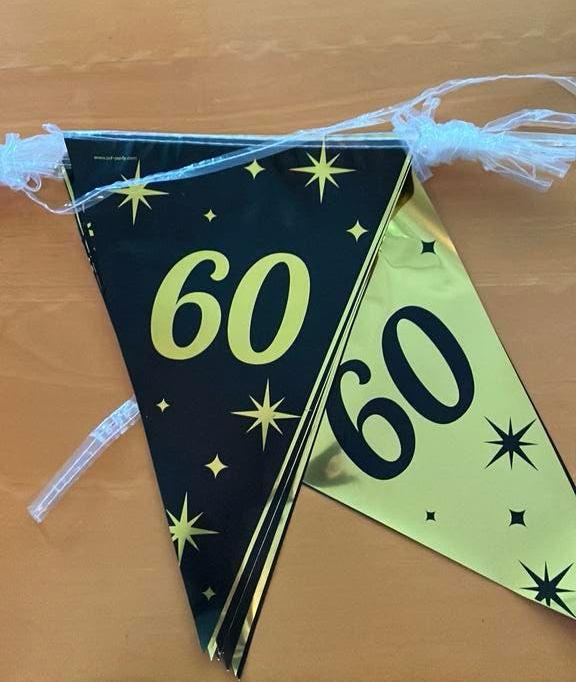 60 jaar - slinger, Ophalen of Verzenden, Zo goed als nieuw, Versiering, Verjaardag