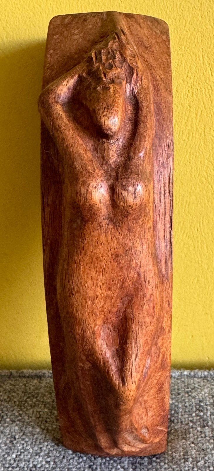 Zeemeermin - Amsterdamse school (omgeving) met monogram, Houtsnijwerk, Art nouveau, Ophalen of Verzenden, 20 - 50 cm
