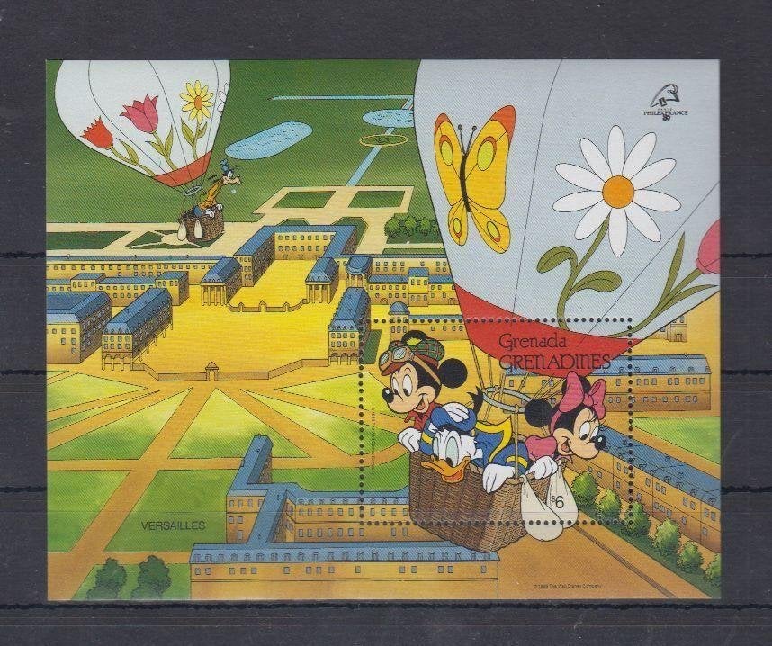 Grenada Versailles vlinder ballon Disney Mickey Donald MNH, Verzenden, Postfris, Oost-Azië