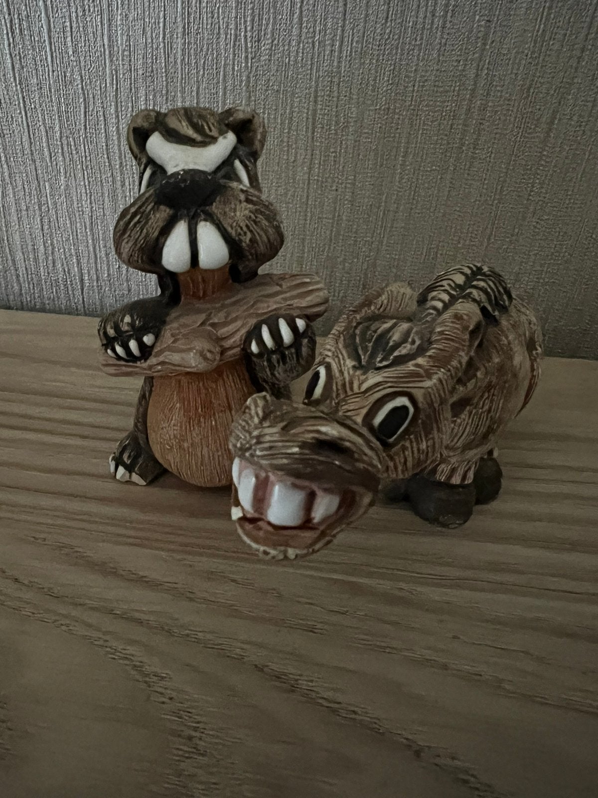 Handgemaakt beeldjes van een bever,ezel, hond, Verzamelen, Ophalen of Verzenden, Zo goed als nieuw, Dier