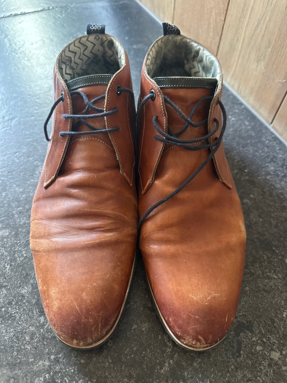 Floris van Bommel Boots Maat 9,5 - Bruin Leer, Ophalen, Gedragen, Bruin, Boots