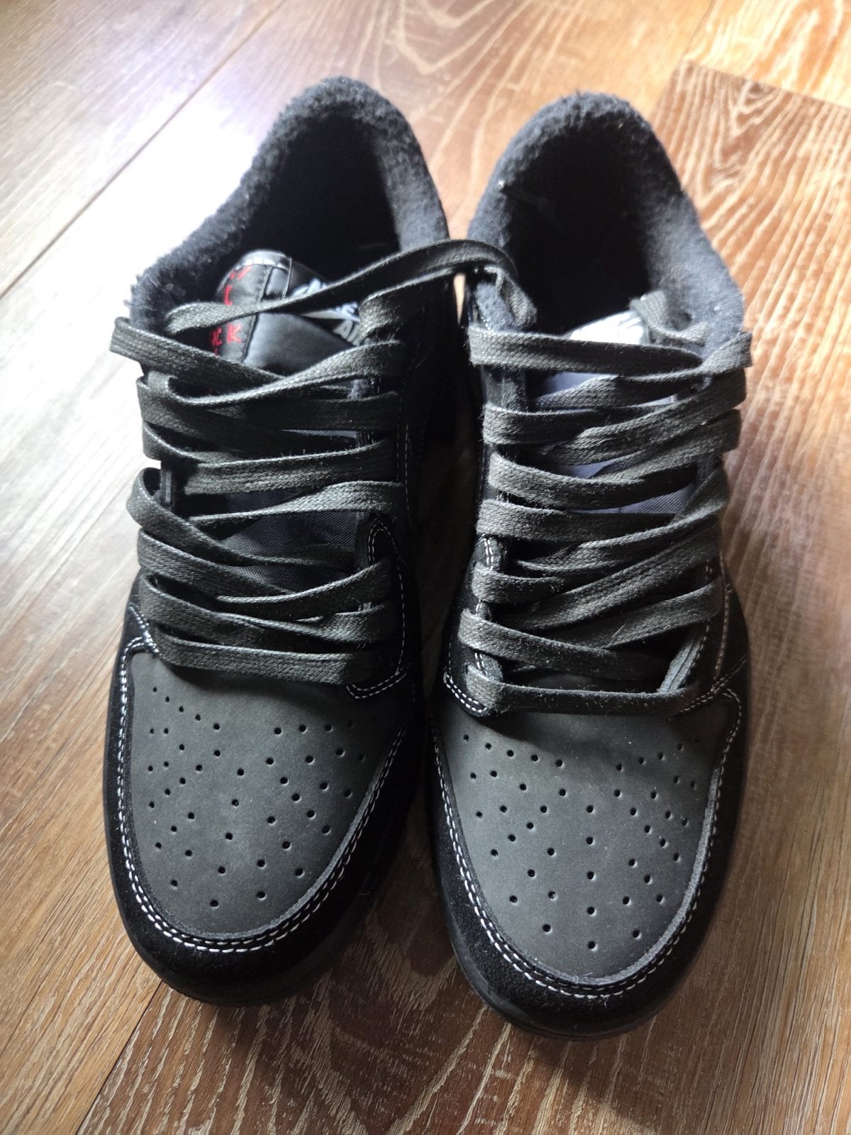Travis Scott x Air Jordan 1 Low Black Phantom Maat 43, Verzenden, Gedragen, Zwart, Sneakers of Gympen