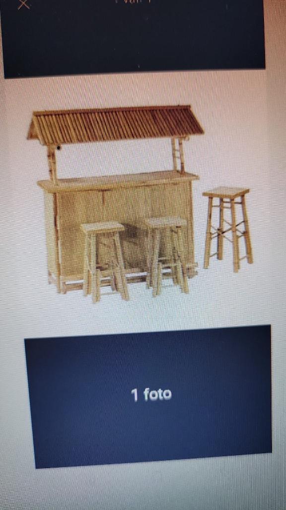 Bamboe bar te koop 2 stuks!, Huis en Inrichting, Barren, Ophalen, Zo goed als nieuw, Inclusief barstoelen