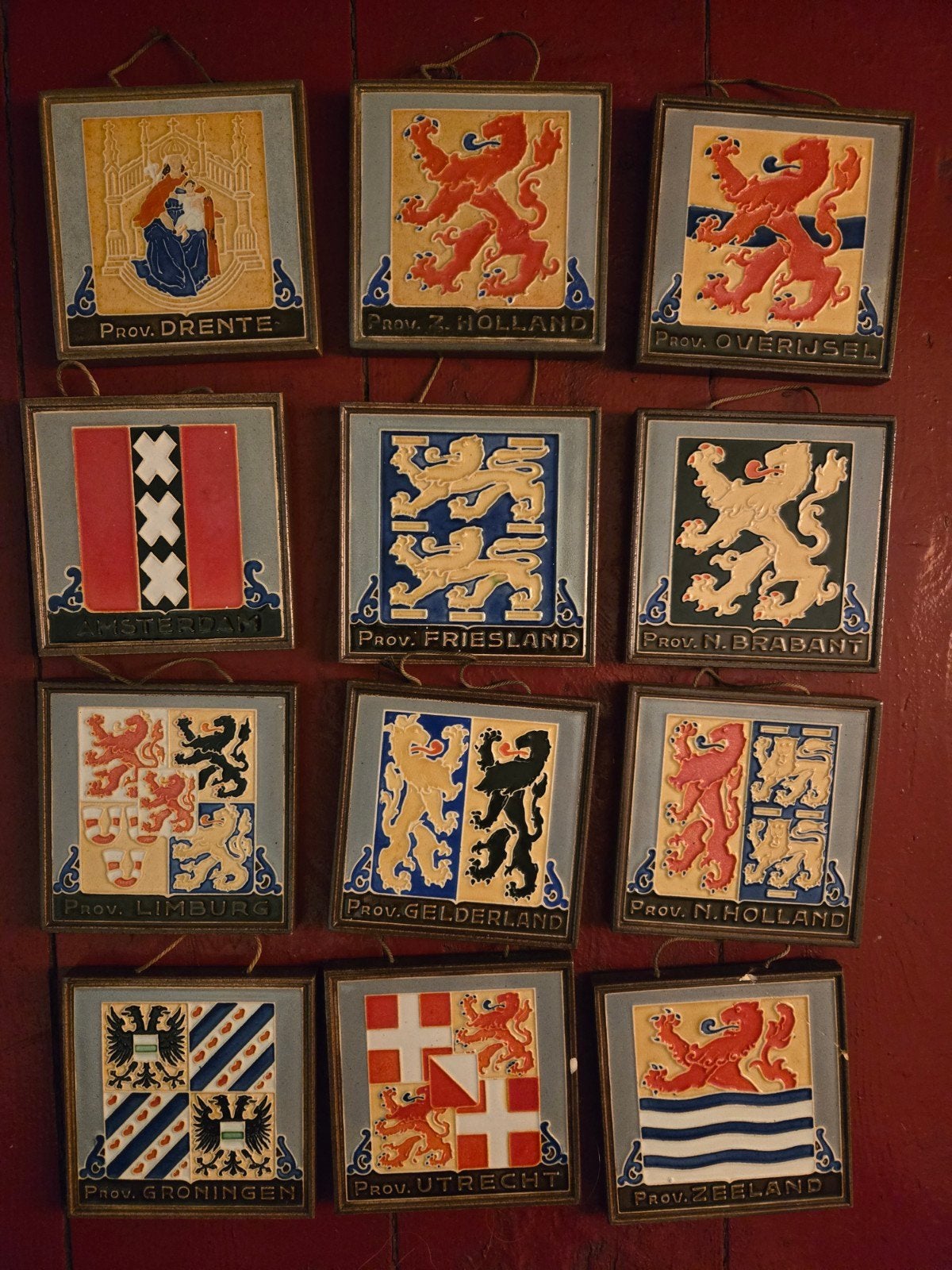 Set van 12 Vintage Nederlandse Provincie Tegels, Ophalen of Verzenden