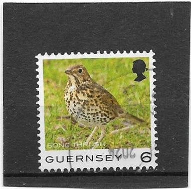 Guernsey 2021 Birds -Song Thrush 6p, Verzenden, Gestempeld