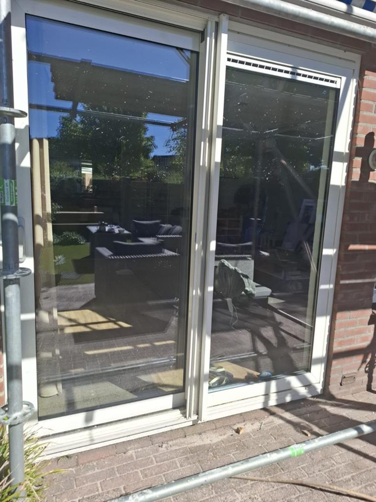 Witte aluminium schuifpui 1984x2230 mm, Ophalen, Gebruikt, Aluminium, 150 tot 225 cm
