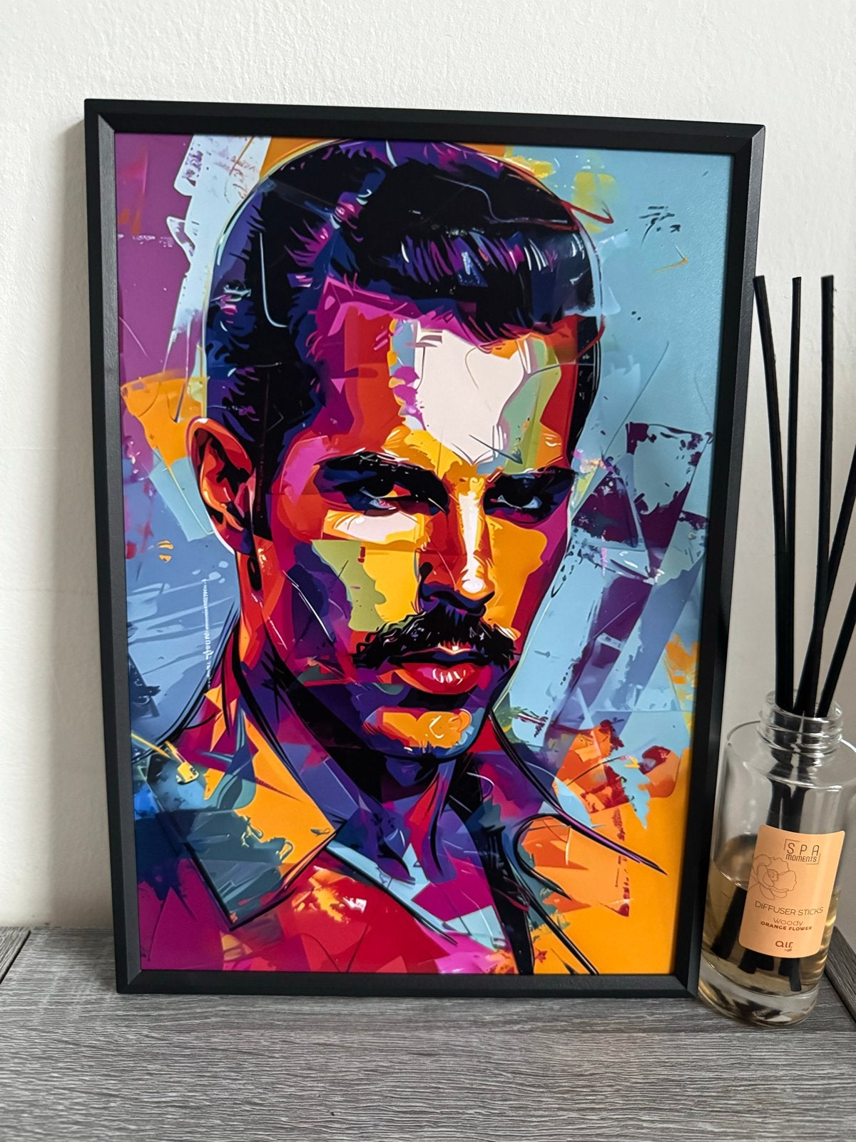 Freddie Mercury Pop Art Poster 21x30cm met IKEA Lijst, Papier/karton, Ophalen of Verzenden, Ingelijst, Print