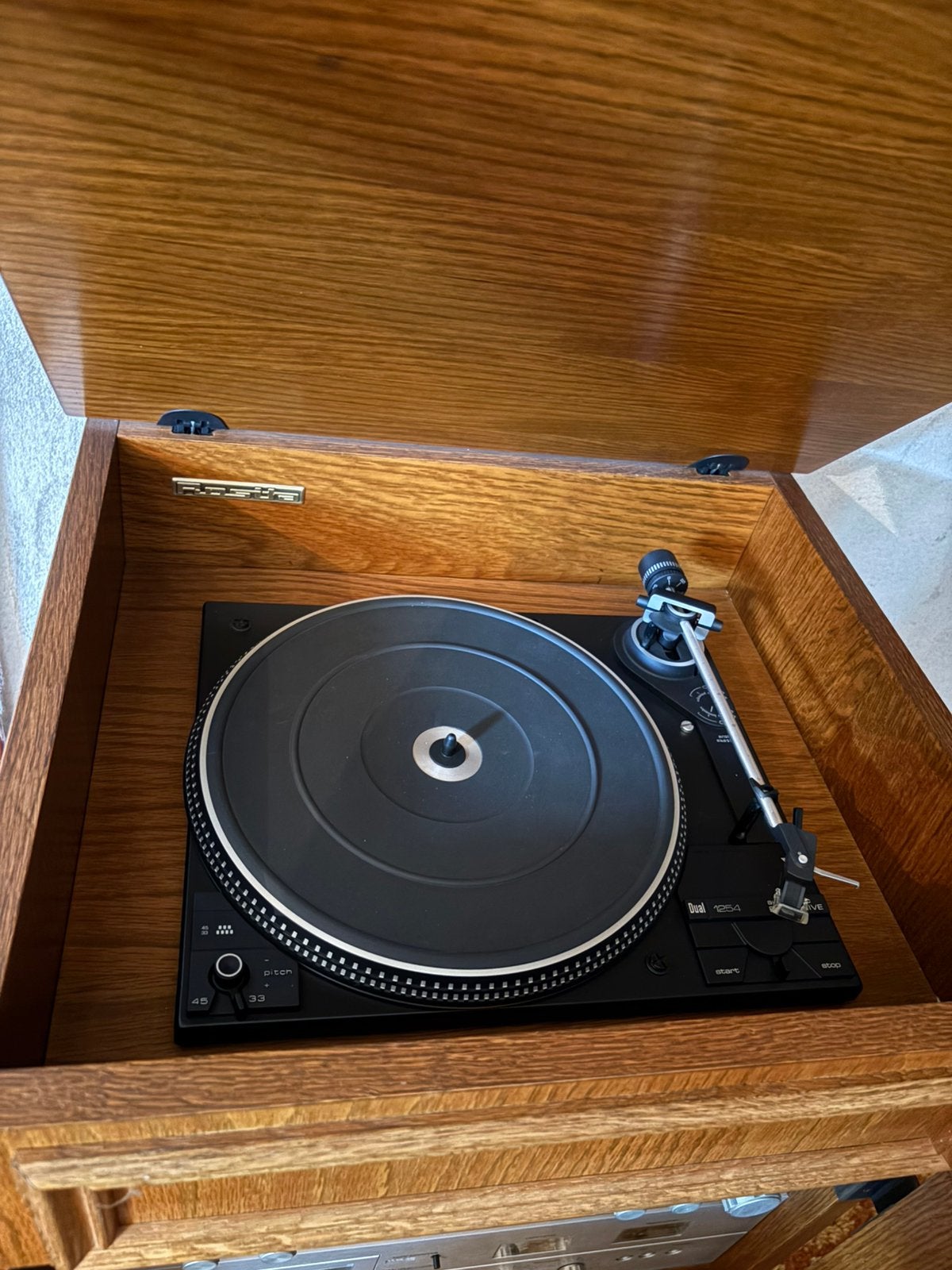 Audion hifi set met platenspeler in houten meubel, Audio, Tv en Foto, Ophalen, Gebruikt, Overige merken