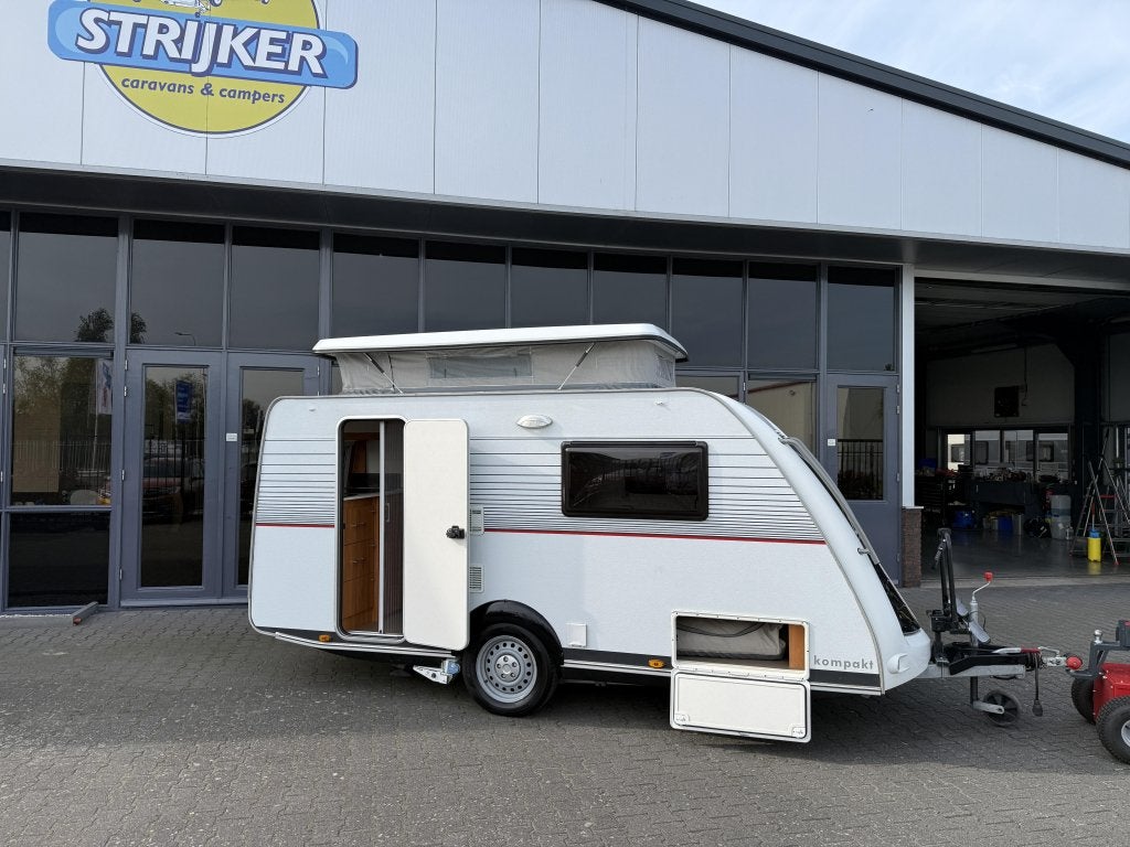 Kip Kompakt Travel 37 TCB langslaper 200cm + WC 790KG leeg, Caravans en Kamperen, Standaardzit, Kip, Tot en met 2, Bedrijf