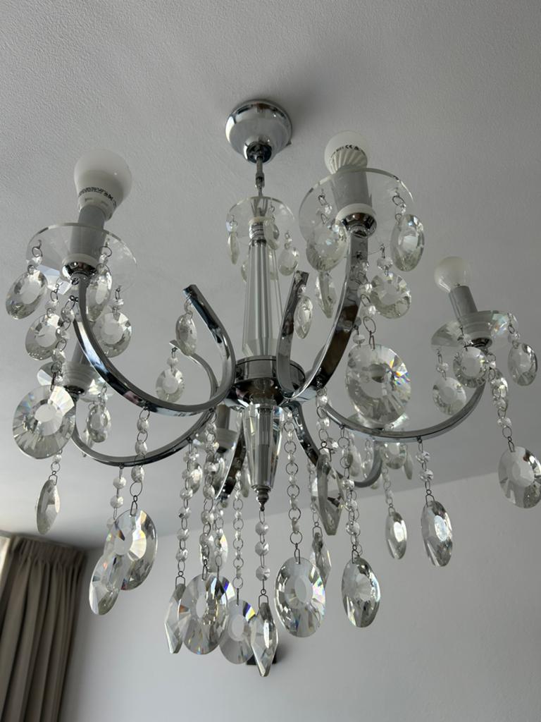Kroonluchter 6 arms, Huis en Inrichting, Lampen | Kroonluchters, Ophalen, Zo goed als nieuw