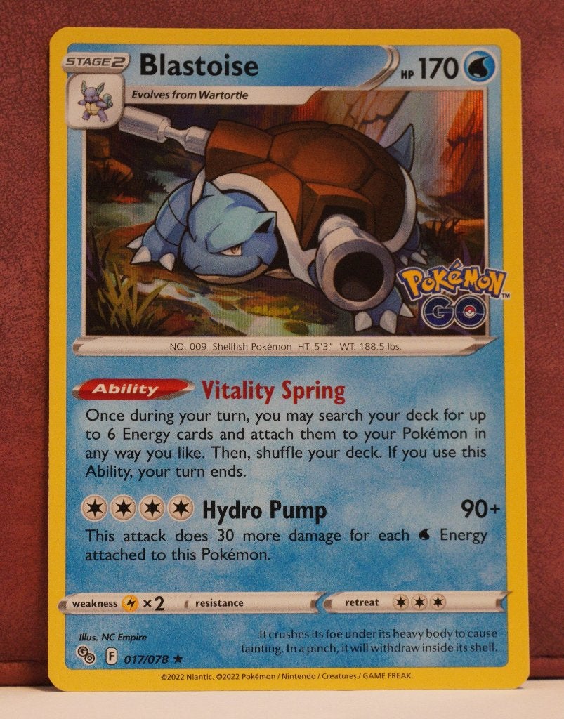 Blastoise Holo 017-078 Pokémon Go Pokémon Kaart, Ophalen of Verzenden, Nieuw, Losse kaart