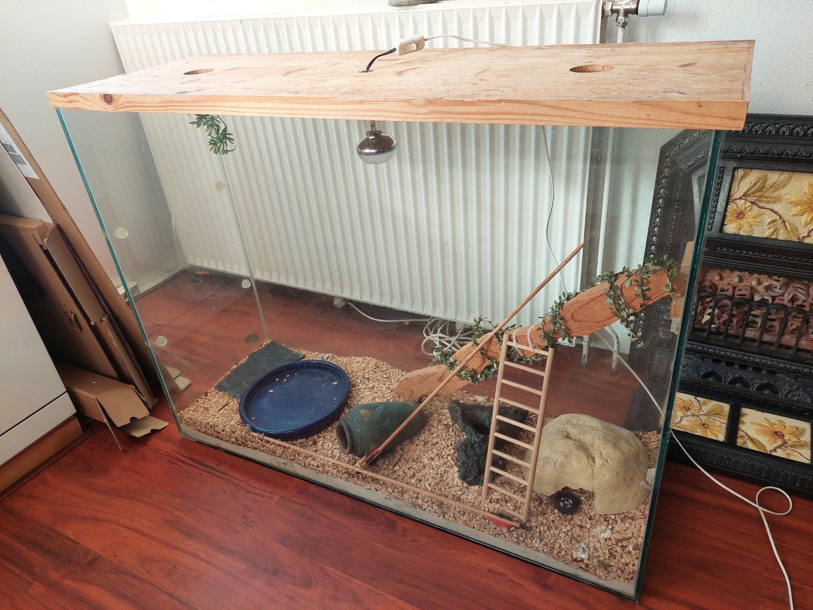 Terrarium 120 x 40 x 90 cm met verlichting, Dieren en Toebehoren, Knaagdieren en Konijnen | Hokken en Kooien, Ophalen, Overige typen