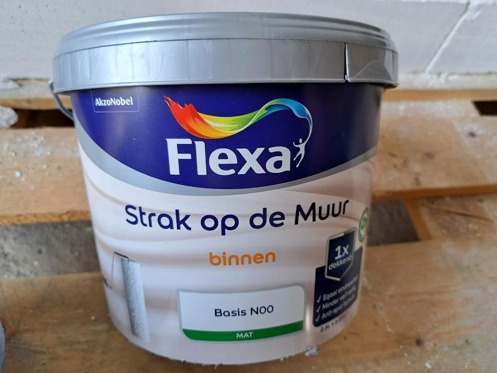 Flexa Strak op de Muur Binnenverf Mat 2.5L L0.20.50., Ophalen, Nieuw