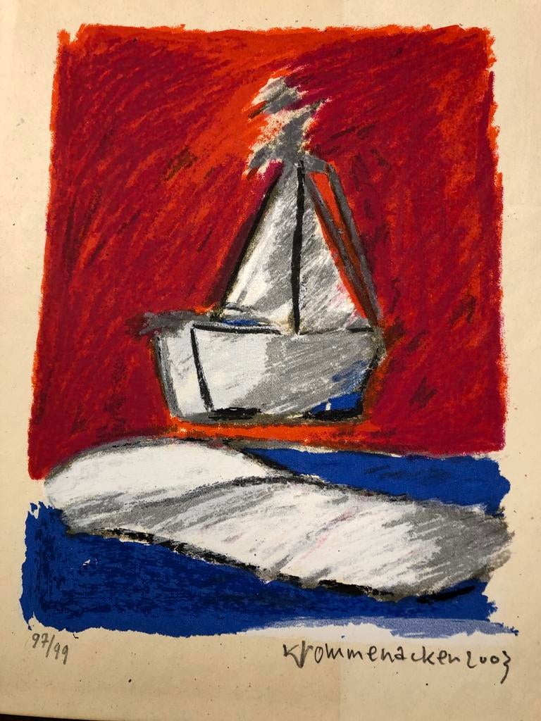 Zeilboot tekening van Krommenacker, 97/99, 2003, Ophalen of Verzenden