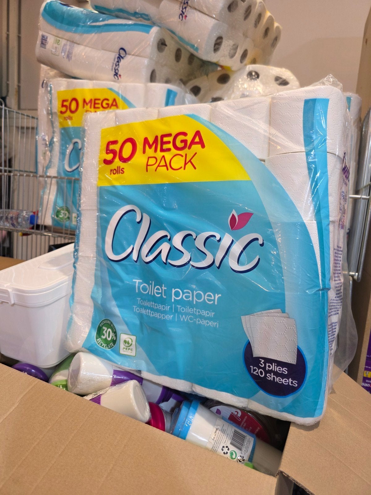 Classic Toiletpapier - 50 Mega Rollen - Grootverpakking, Ophalen of Verzenden, Nieuw