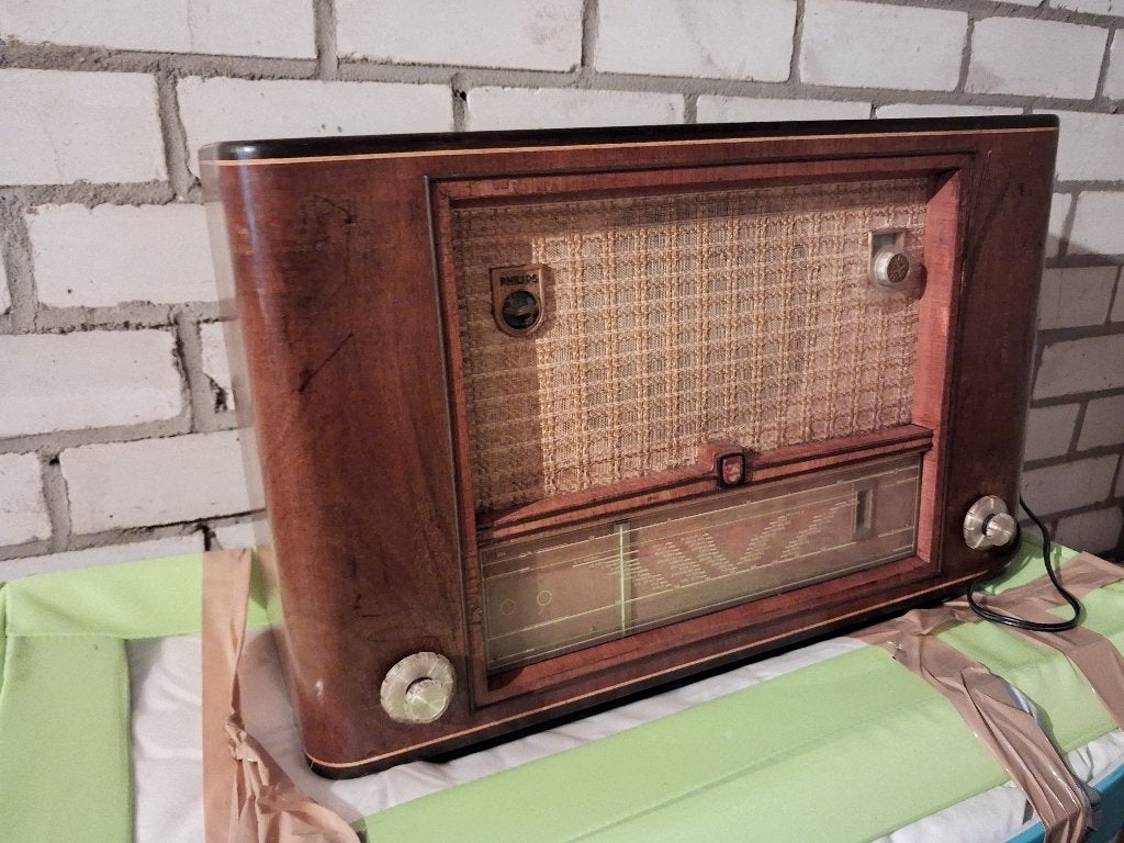 Oude philips radio met lampen, Ophalen, Gebruikt, Radio