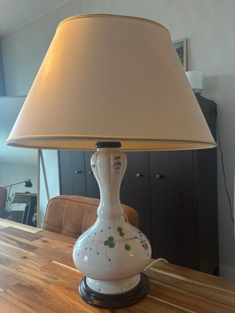 Vintage Hand-Painted Ceramic Large Table Lamp, Ophalen, 50 tot 75 cm