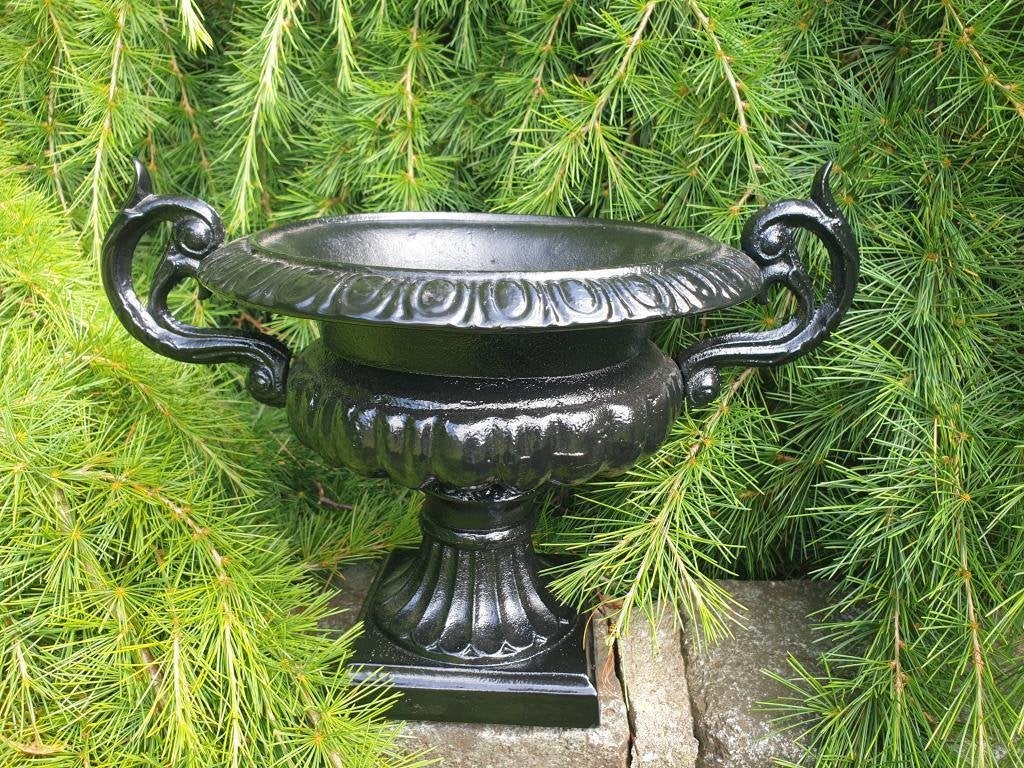 Gietijzeren oorvaas - Franse vaas, Rond, Ophalen of Verzenden, Atw, Tuin