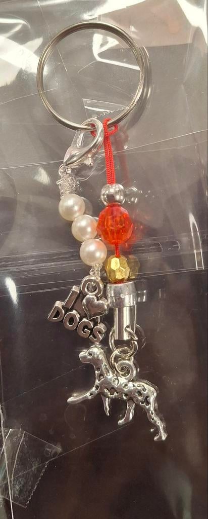 Sleutelhanger 'I Love Dogs' met Dalmatiër bedel, Ophalen, Nieuw, Dier of Natuur