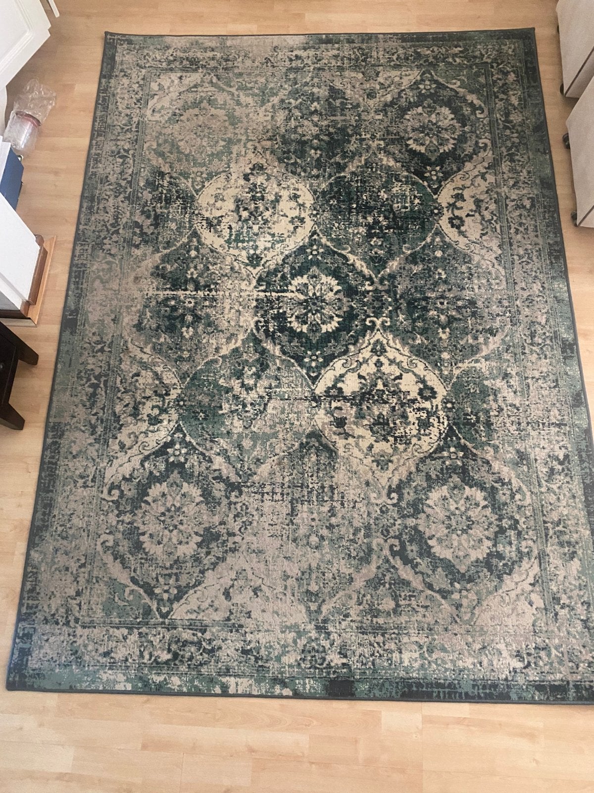 Vintage vloerkleed groen ikea vonsbäk, Ophalen, 200 cm of meer, Zo goed als nieuw, Rechthoekig