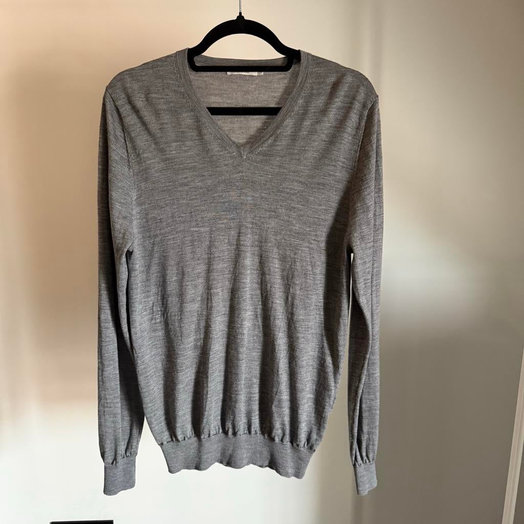 Suitsupply V-hals Trui Merino Wol Maat M Zo Goed Als Nieuw, Ophalen of Verzenden, Zo goed als nieuw, Maat 48/50 (M), Grijs