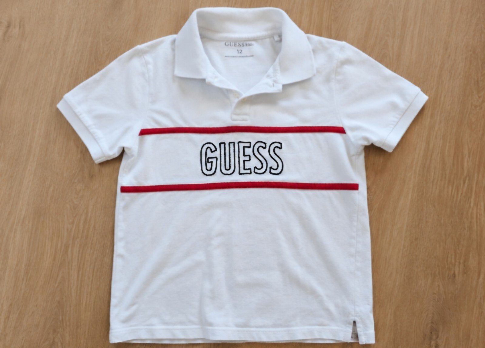 Guess Kids Polo Shirt Wit Maat 12, Ophalen of Verzenden, Zo goed als nieuw, Guess Kids, Jongen of Meisje