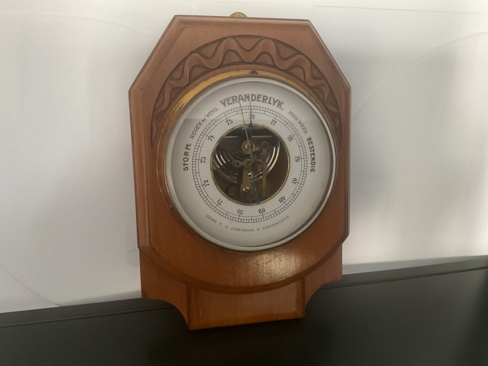 Antieke Barometer - Gebr. P.H. Caminada, 's Gravenhage, Verzenden, Gebruikt, Barometer