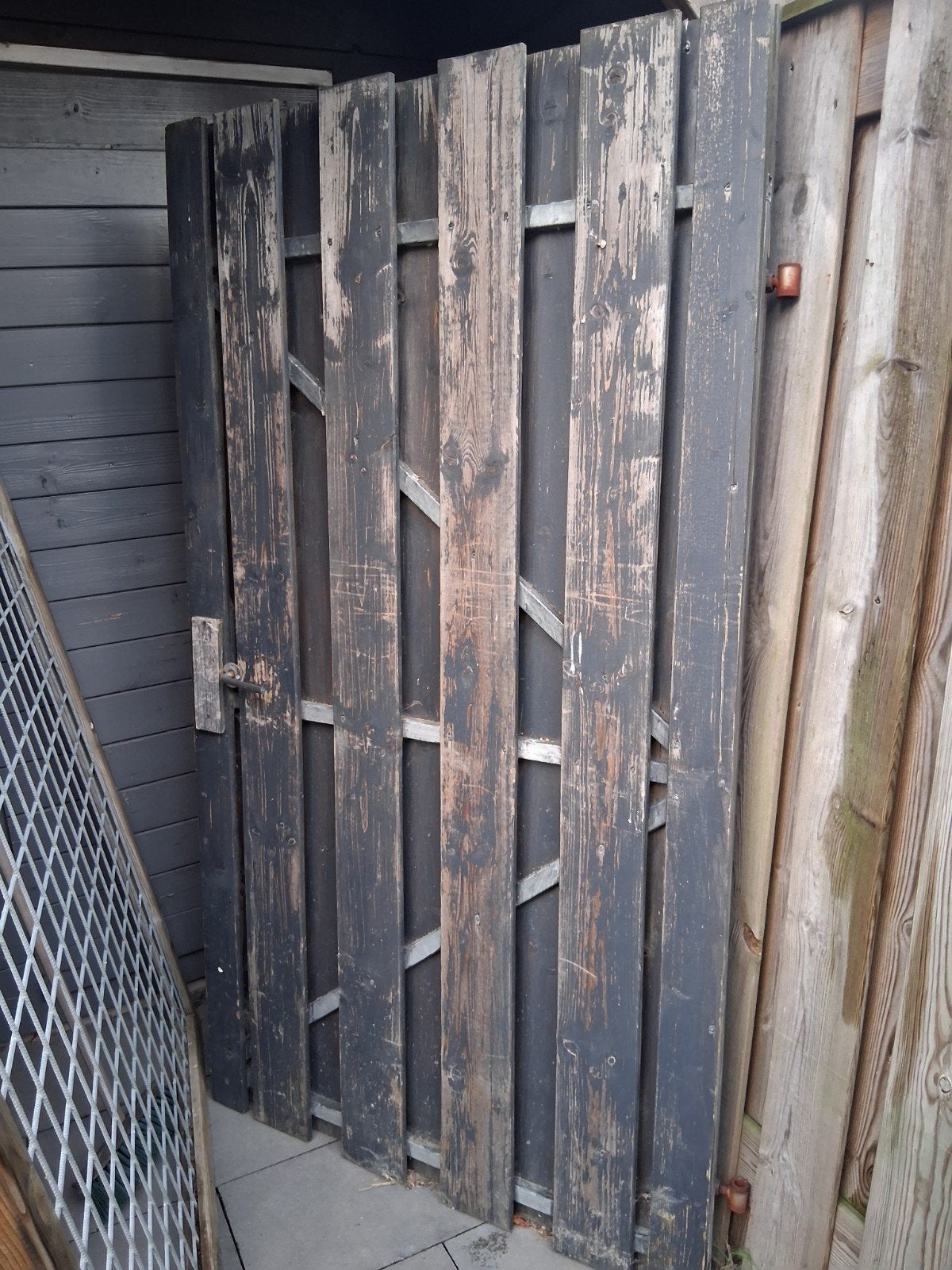 Stevige  #Poortdeur met metalen frame, 100x180 cm, Ophalen, Gebruikt, Hout, 80 tot 100 cm