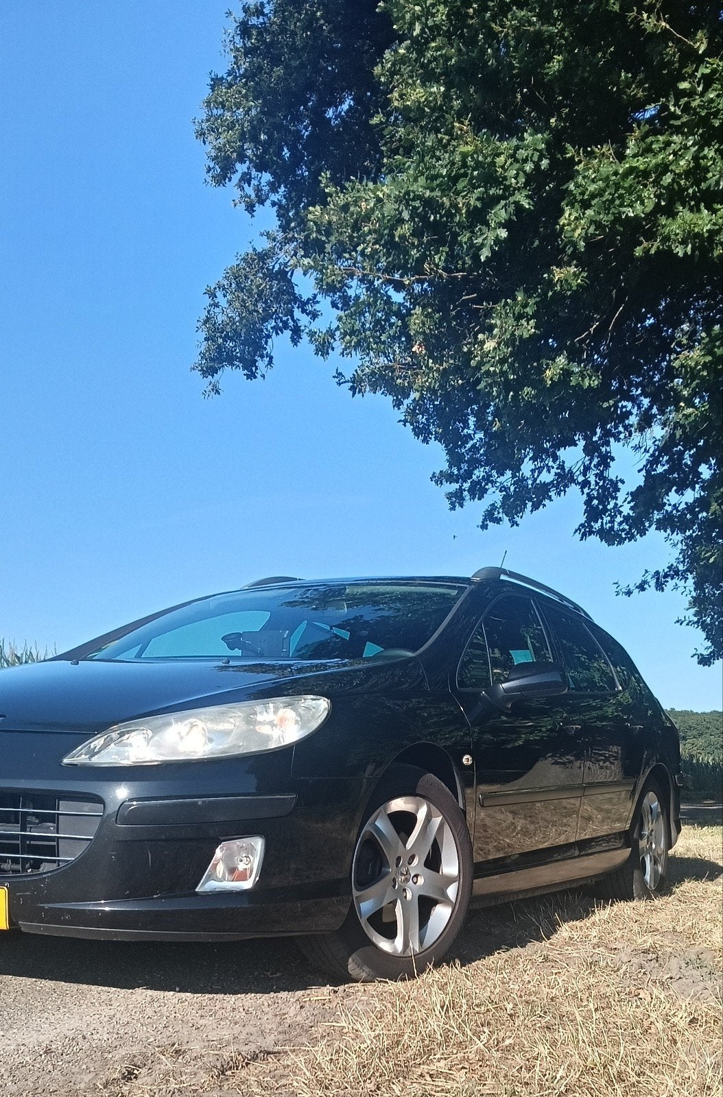 Peugeot 407 2.0 16V SW 2007 Zwart | leder interieur | trekha, Auto's, Voorwielaandrijving, Zwart, 4 cilinders, Navigatiesysteem