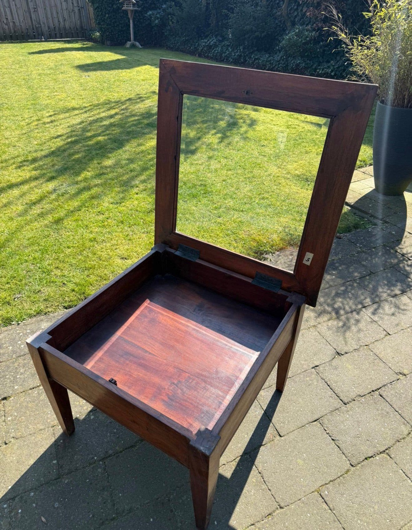 Antieke teakhouten tafel 70 x 70 cm houten antiek, Ophalen